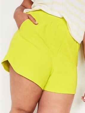 Old Navy Women Plus Size 2X Lime Extra High-Waisted Dolphin Hem Lounge Shorts